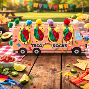 New Funny Gag Gift Women's Size 9-11 Taco Truck Tacos Box GIFT Box SET