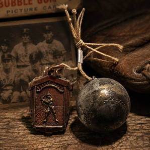 Vintage 1952 3rd Place Metal Baseball W/ Charm Bracelet Or Keychain