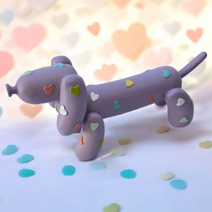 New Resin Valentine Purple LOVE Heart Balloon Dog Statue Figurine Room Decor