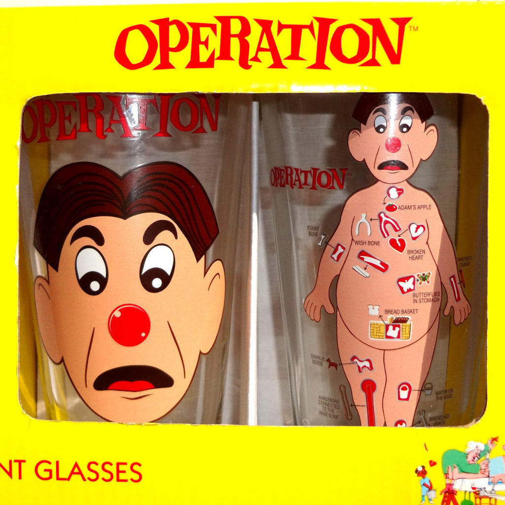 Operation (The Board Game) Barware 16oz Pint Glass Glasses Set of 2